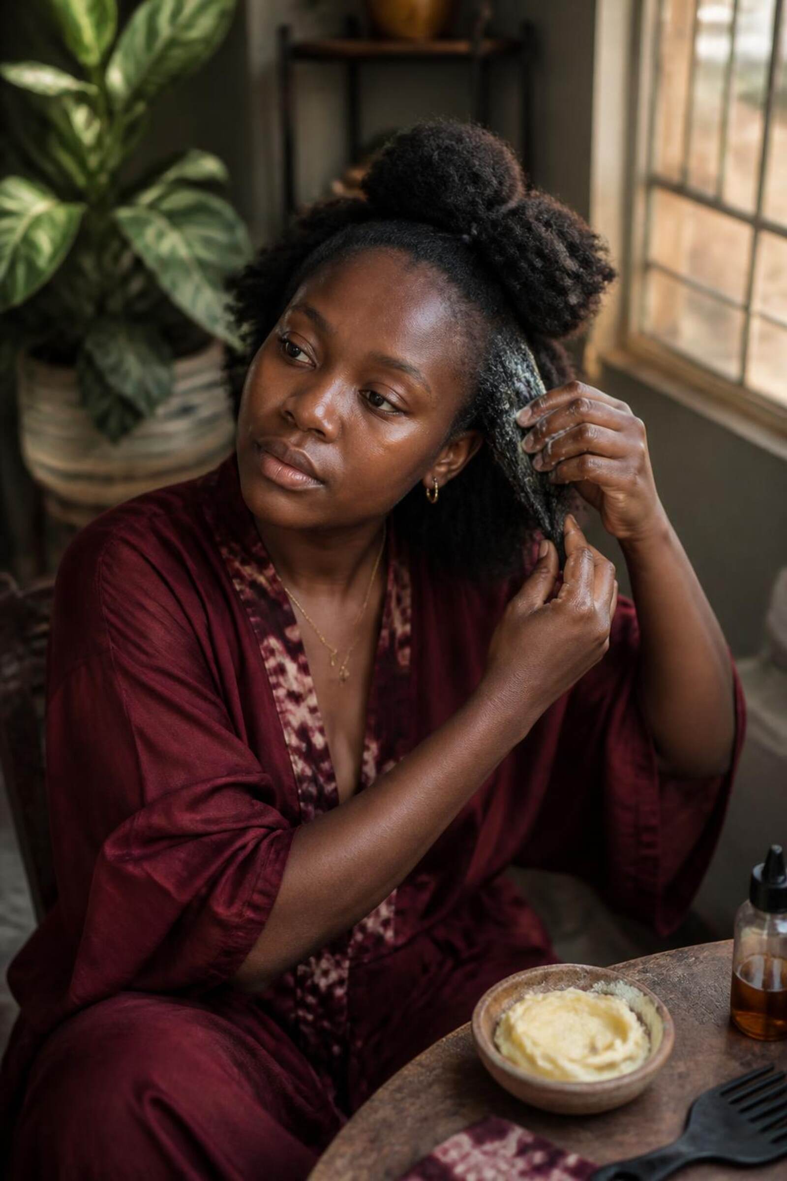 Portrait, cheveux texturés (photo d'illustration)